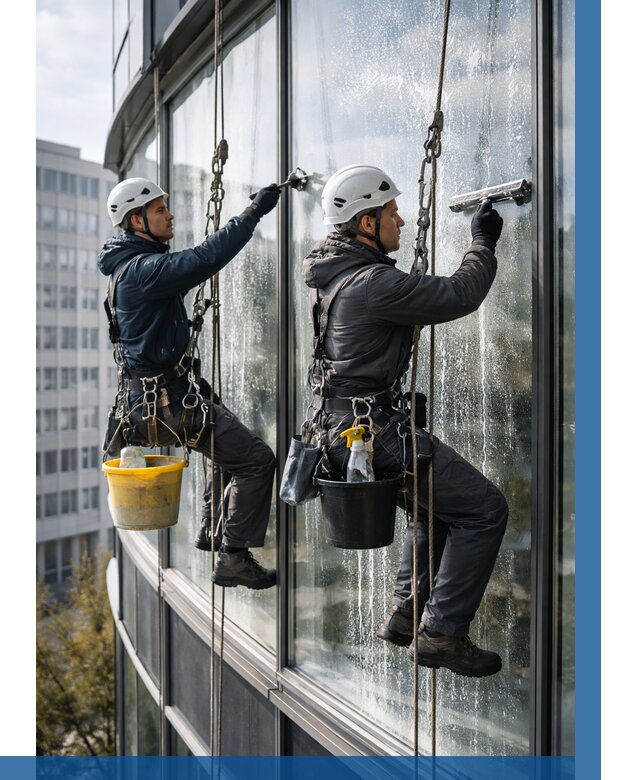 Мойка панорамных окон в Лениногорске от 361 р. заказать у ВЫСОТНИК-Лнр