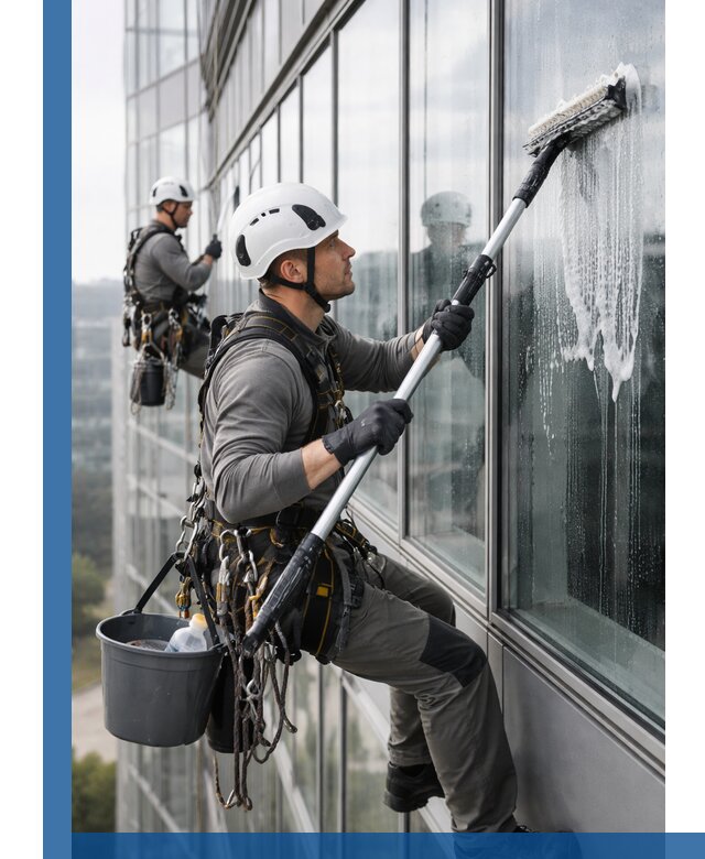 Высотная мойка сплошного остекления с выездом в Лениногорске