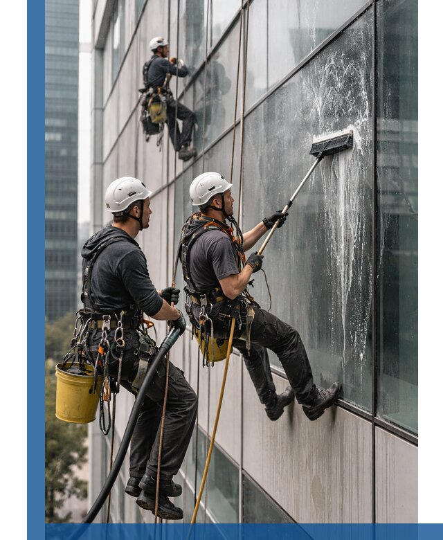 Профессиональная высотная мойка фасадов зданий в Лениногорске
