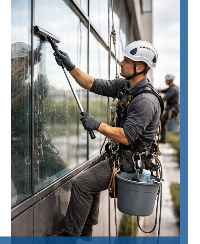 Мойка стеклянных фасадов в Лениногорске от 206 р. | ВЫСОТНИК-Лнр