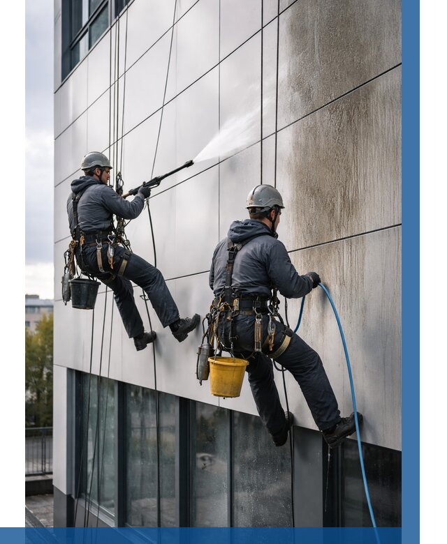 Мойка фасада из композита в Лениногорске по цене от 310 р. | ВЫСОТНИК-Лнр