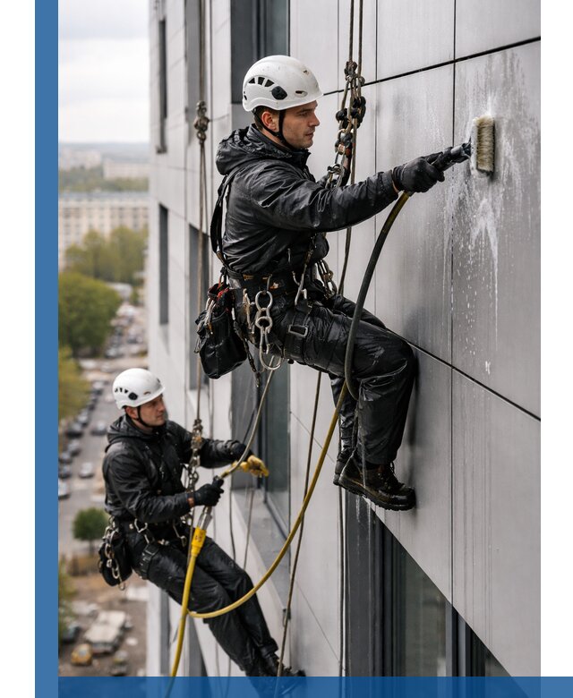 Профессиональная мойка фасада из композита в Лениногорске