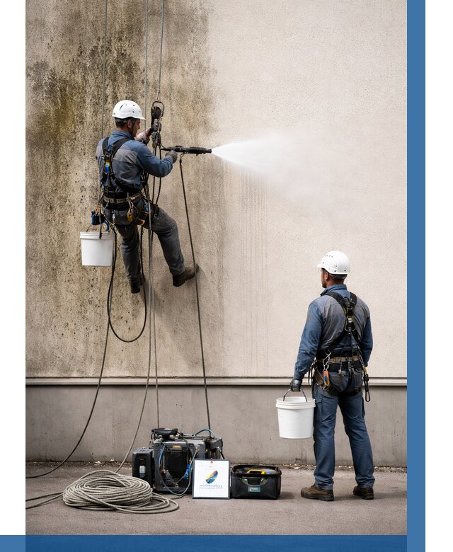 Очистка фасада от плесени в Лениногорске от 310 р. | ВЫСОТНИК-Лнр