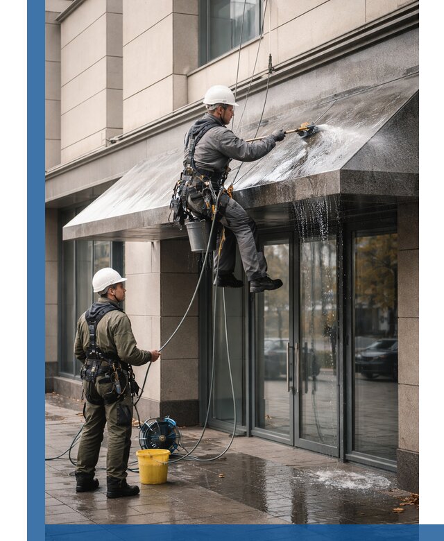 Профессиональная мойка козырьков и навесов в Лениногорске