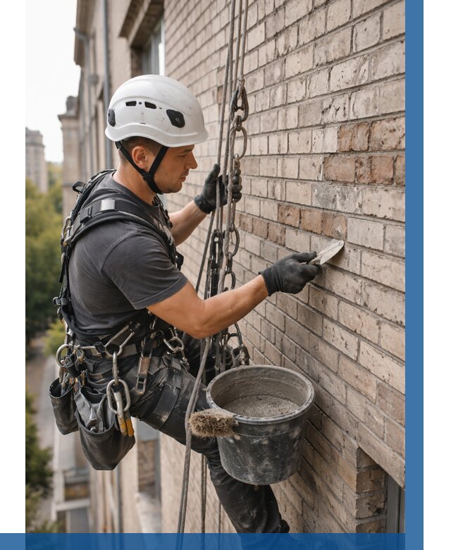 Ремонт кирпичной кладки фасада в Лениногорске от 1858 р. | ВЫСОТНИК-Лнр