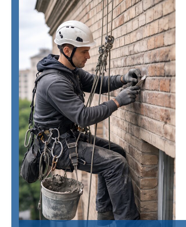 Качественный ремонт кирпичной кладки фасада в Лениногорске с гарантией