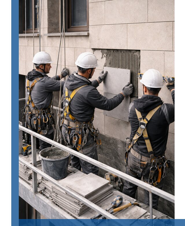 Ремонт облицовки фасада плиткой в Лениногорске с гарантией