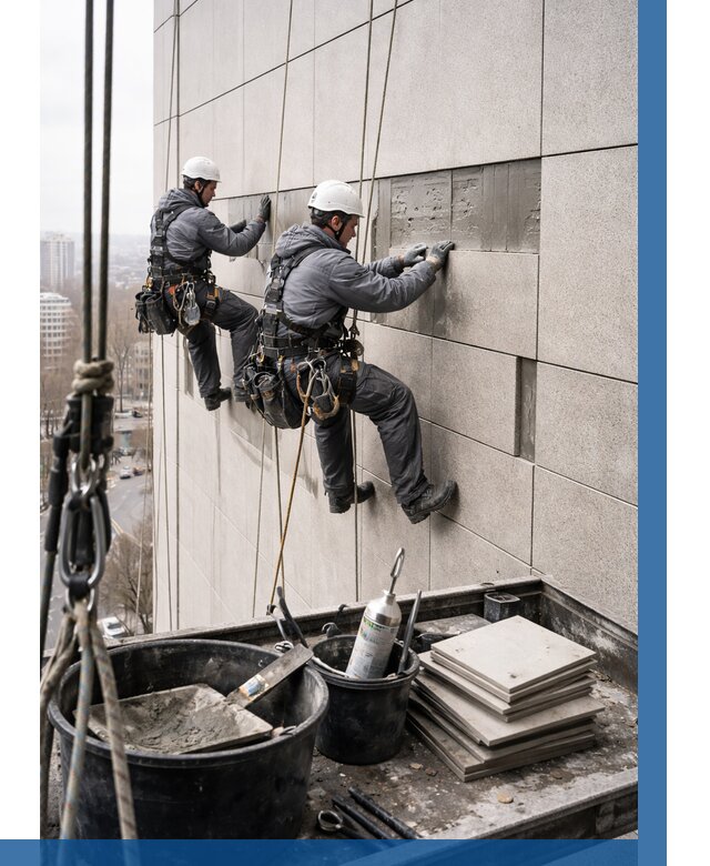 Ремонт фасада из керамогранита в Лениногорске от 2580 р. | ВЫСОТНИК-Лнр