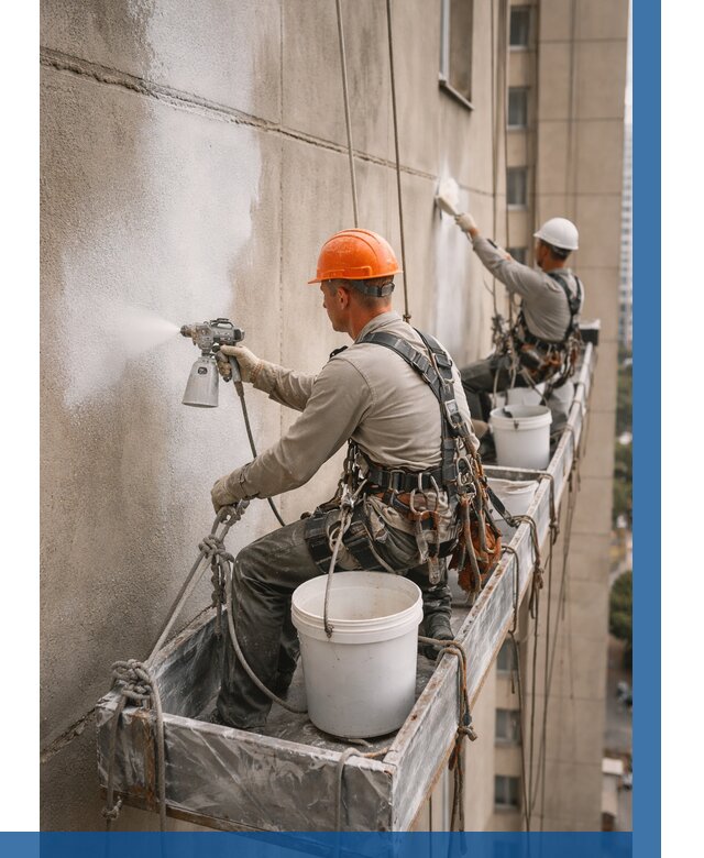 Грунтовка фасада на высоте в Лениногорске от 124 р. | ВЫСОТНИК-Лнр