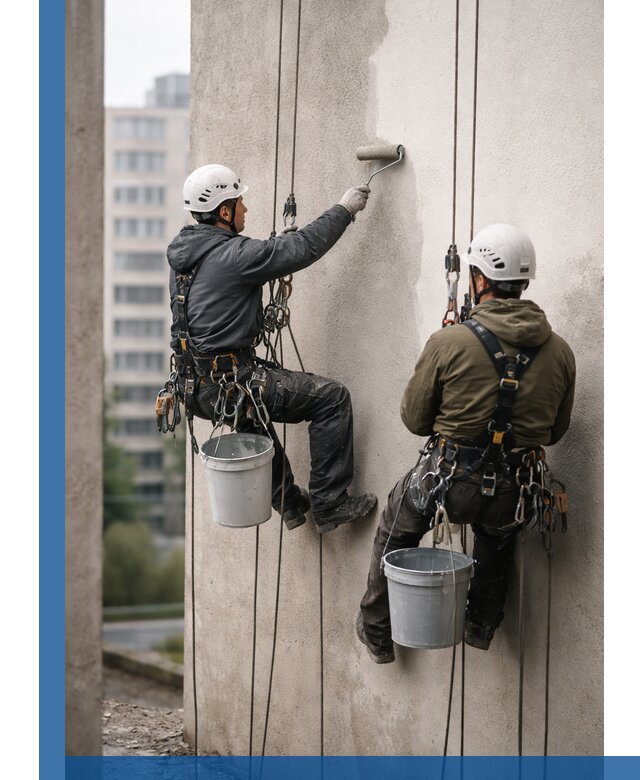 Покраска фасадов высотными альпинистами в Лениногорске с гарантией