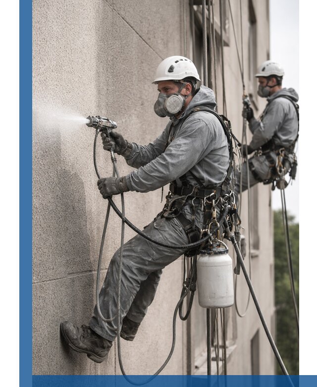 Безвоздушная покраска фасадов зданий в Лениногорске профессионально