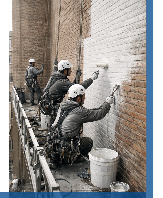 Покраска кирпичного фасада в Лениногорске от 361 р. | ВЫСОТНИК-Лнр