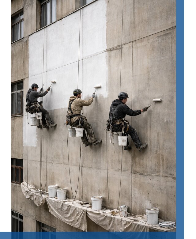 Покраска бетонного фасада в Лениногорске от 361 р за м2 | ВЫСОТНИК-Лнр