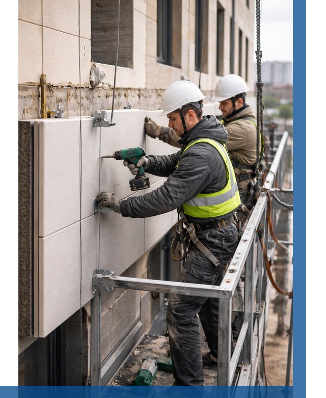 Монтаж фасадных термопанелей в Лениногорске от 1548 р. | ВЫСОТНИК-Лнр