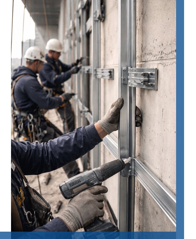 Монтаж подсистемы вентфасада в Лениногорске от 877 р. | ВЫСОТНИК-Лнр