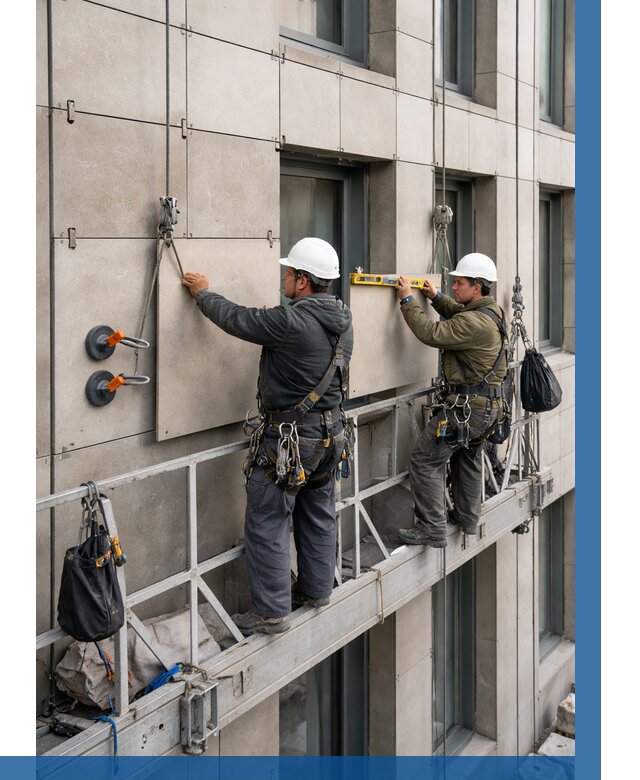 Монтаж керамогранита на фасад в Лениногорске от 2580 р. | ВЫСОТНИК-Лнр