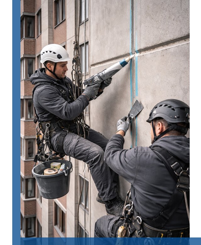 Вторичная герметизация швов фасада и кровли в Лениногорске