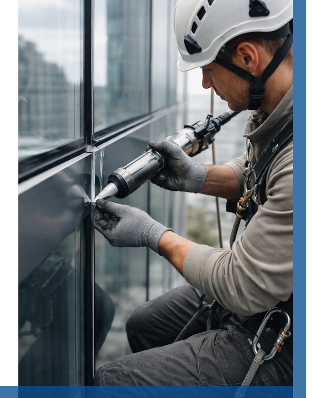 Герметизация стыков витража в Лениногорске от 1238 р. | ВЫСОТНИК-Лнр