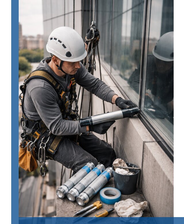 Герметизация стыков витража в Лениногорске для герметичных фасадов