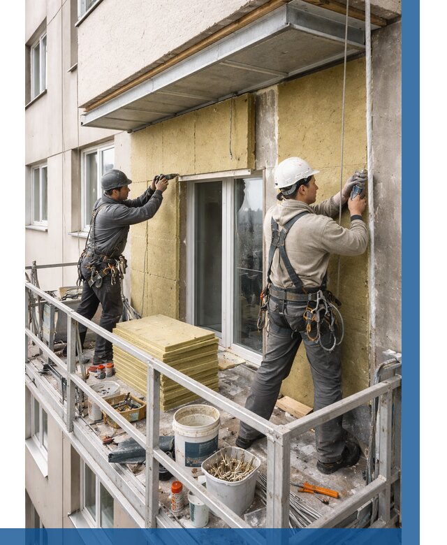 Утепление балкона снаружи в Лениногорске от 1651 р. под ключ ВЫСОТНИК-Лнр