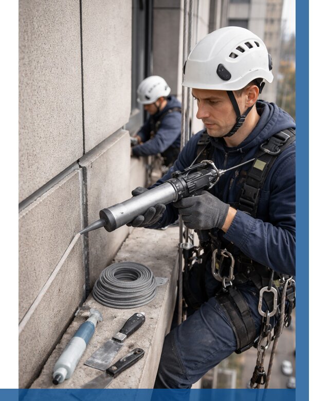 Герметизация деформационных швов фасада в Лениногорске от 722 | ВЫСОТНИК-Лнр