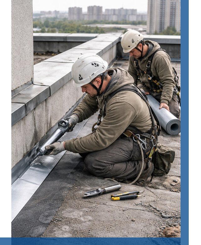 Ремонт кровельных примыканий в Лениногорске от 1238 р. | ВЫСОТНИК-Лнр