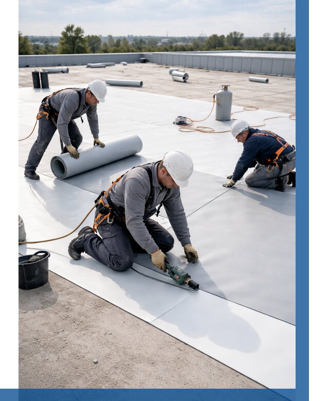 Монтаж мембранной кровли под ключ в Лениногорске от 1238 р. | ВЫСОТНИК-Лнр