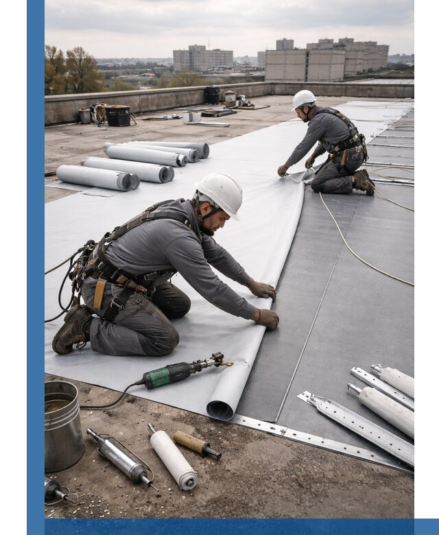 Монтаж мембранной кровли в Лениногорске для промышленных зданий