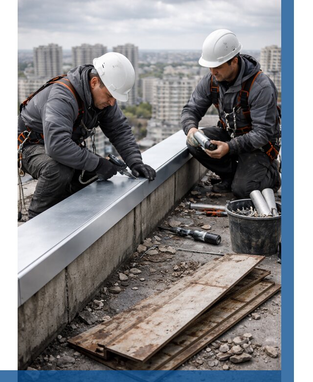 Замена парапетных крышек под ключ в Лениногорске от 1238 р. | ВЫСОТНИК-Лнр