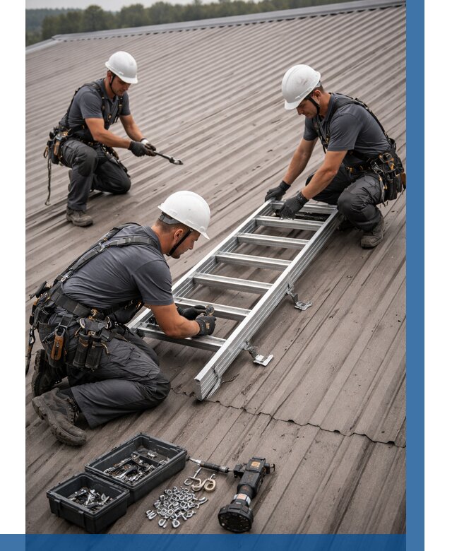 Монтаж кровельной лестницы в Лениногорске от 4644 р. | ВЫСОТНИК-Лнр