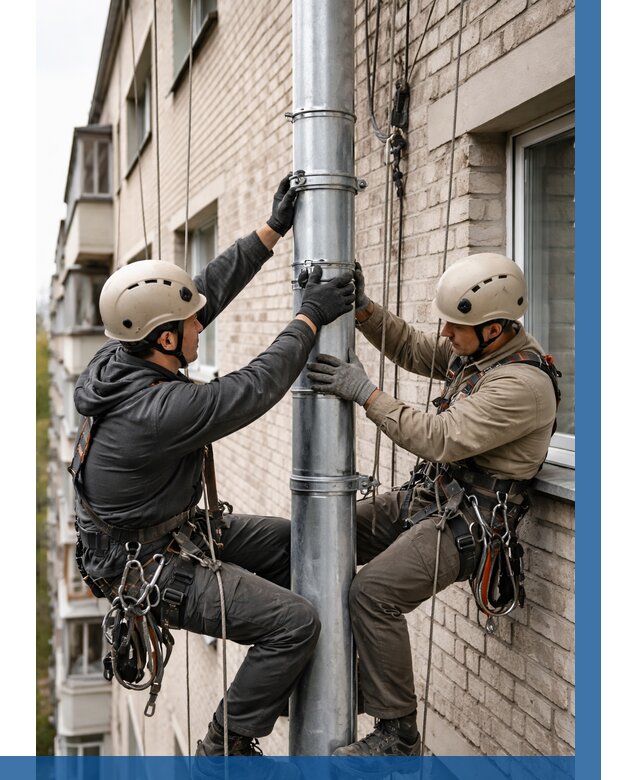 Замена водосточных труб в Лениногорске от 6708 р. | ВЫСОТНИК-Лнр