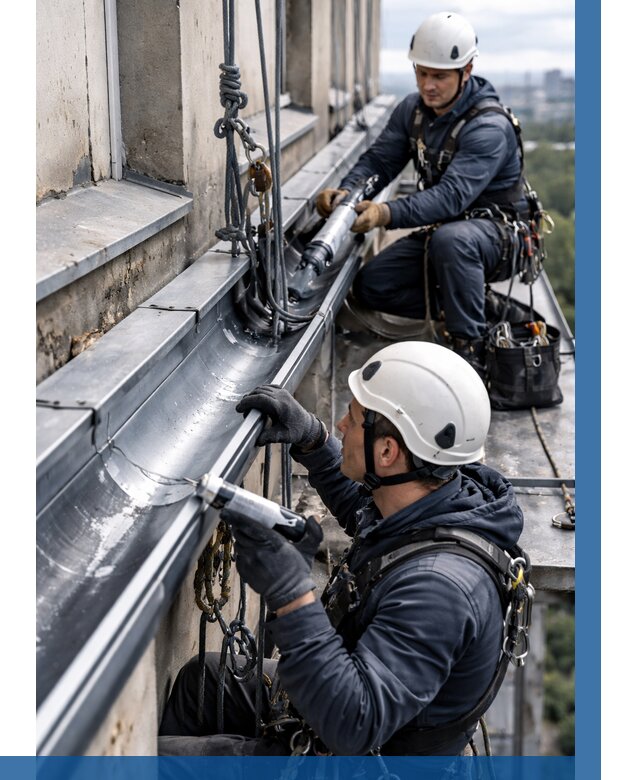 Ремонт водосточных желобов в Лениногорске от 6708 р. | ВЫСОТНИК-Лнр