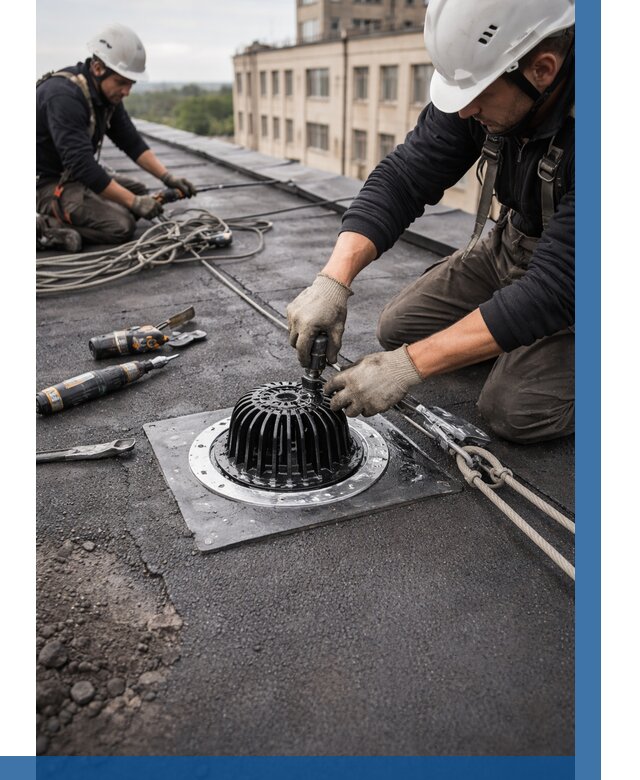 Установка водосточных воронок в Лениногорске цена от 3612 р. | ВЫСОТНИК-Лнр