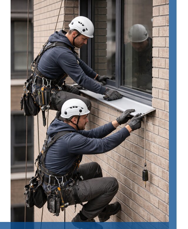 Монтаж оконных отливов под ключ в Лениногорске от 3612 р. | ВЫСОТНИК-Лнр