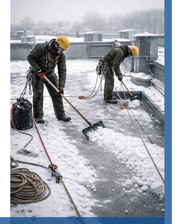 Очистка крыши от снега в Лениногорске от 7740 р. | ВЫСОТНИК-Лнр