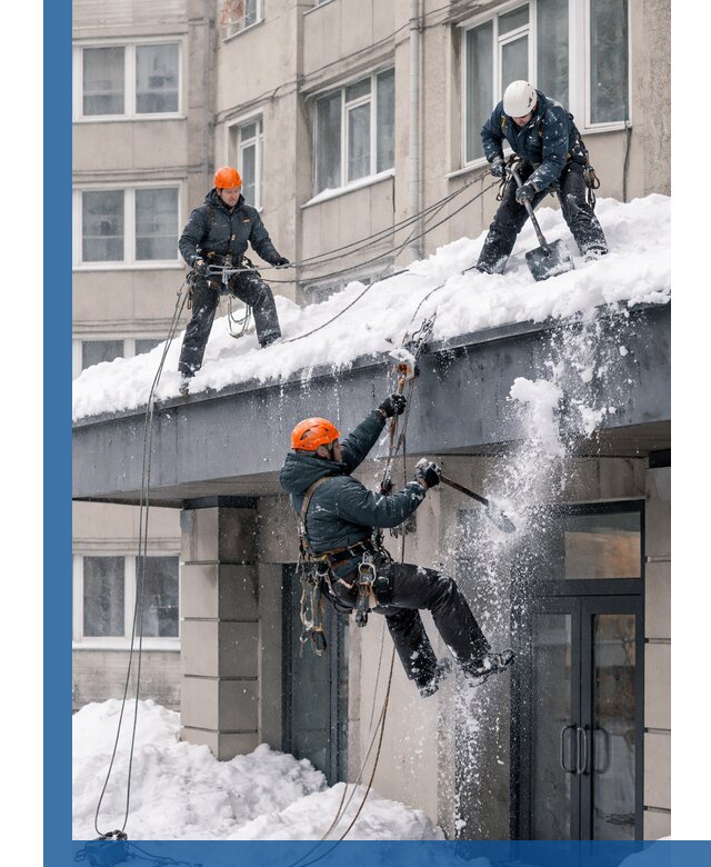 Безопасная очистка навесов от снега в Лениногорске круглогодично