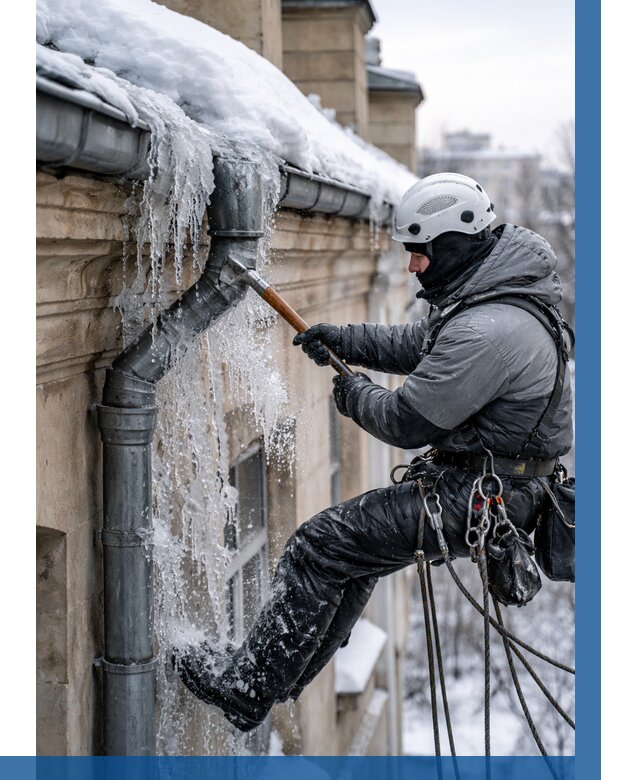 Очистка водостоков от льда в Лениногорске от 3612 р. | ВЫСОТНИК-Лнр