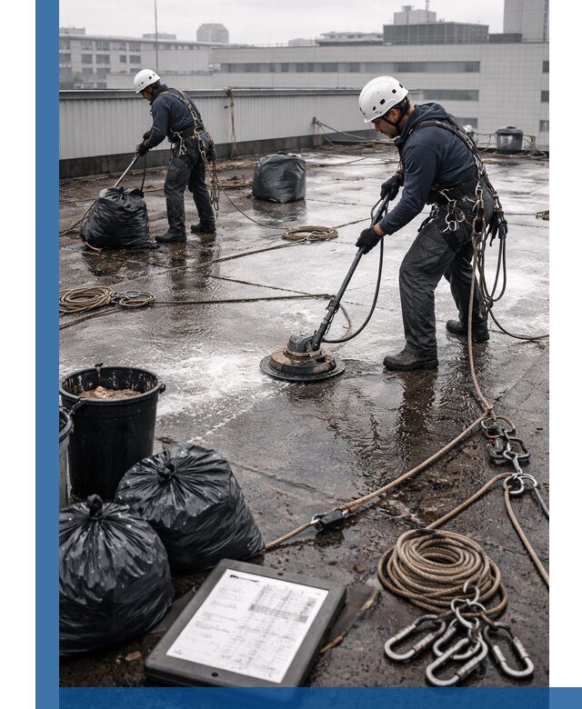 Плановая очистка кровли по графику в Лениногорске для безопасности