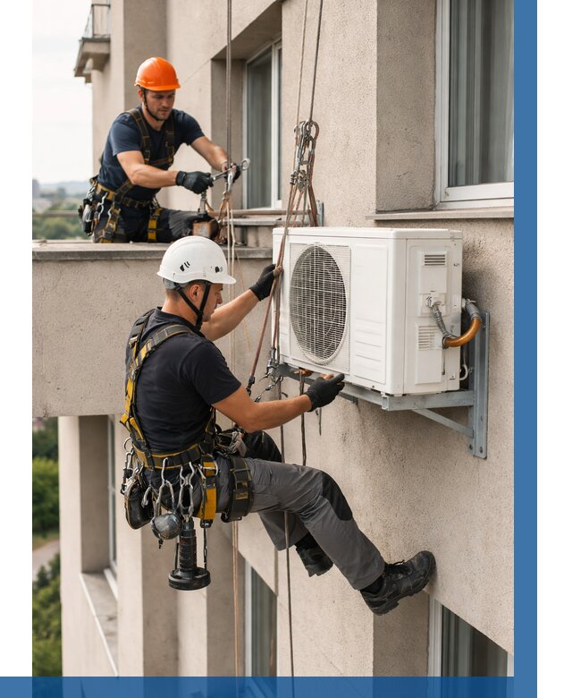 Монтаж внешнего блока кондиционера в Лениногорске от 6708 р. | ВЫСОТНИК-Лнр