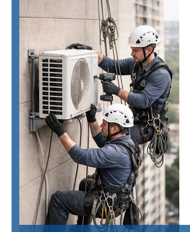 Монтаж внешнего блока кондиционера в Лениногорске установка и крепление