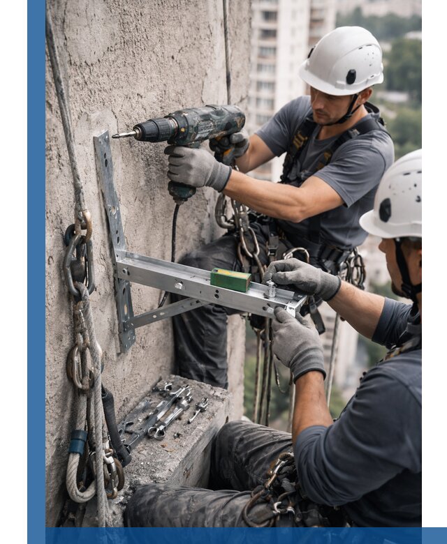 Установка кронштейнов кондиционера и крепежа в Лениногорске