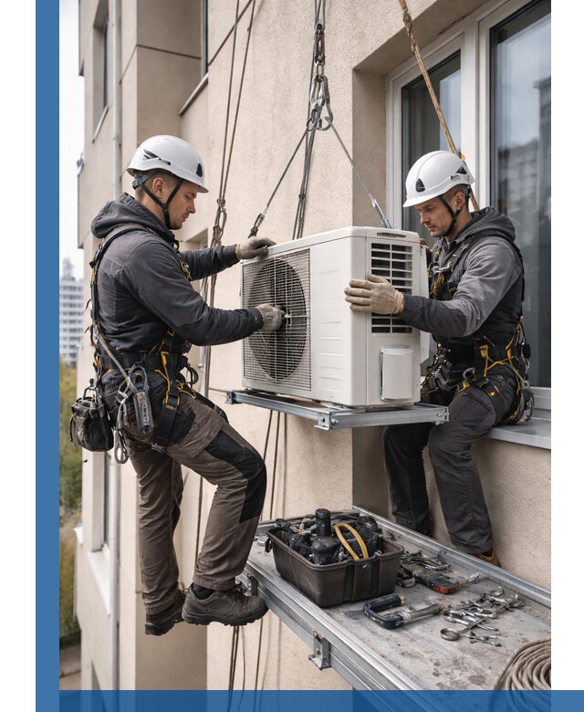 Перенос внешнего блока кондиционера в Лениногорске с монтажом и крепежом