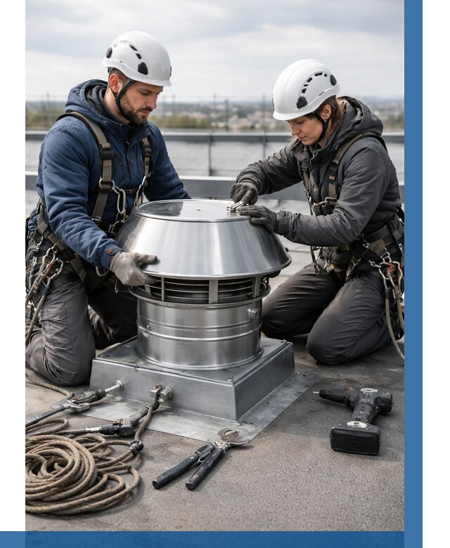 Установка дефлекторов на кровле в Лениногорске от 4644 р. | ВЫСОТНИК-Лнр