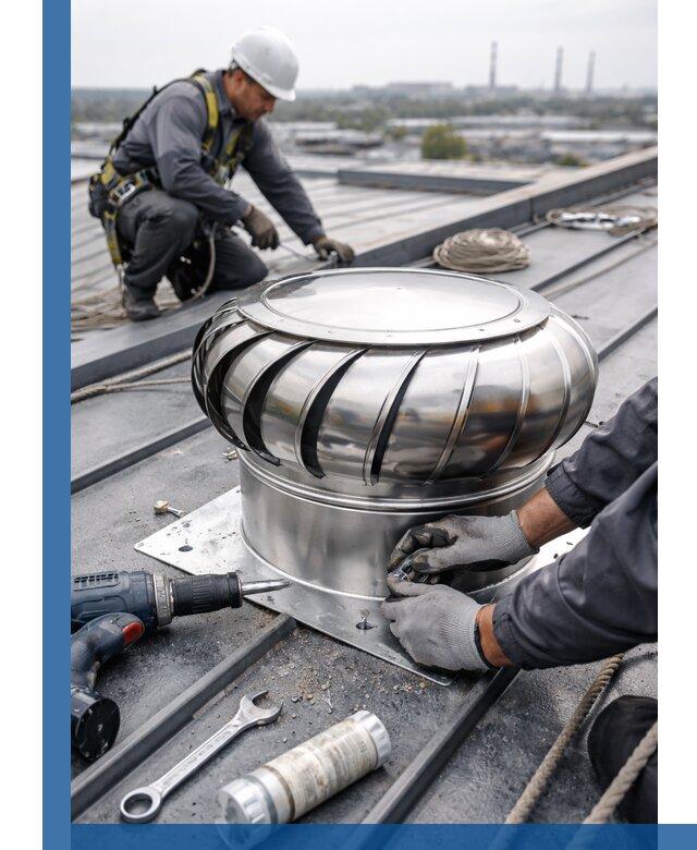 Установка дефлекторов на кровле в Лениногорске профессионально