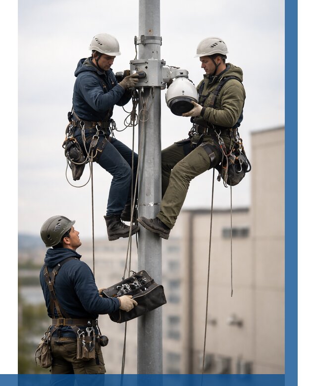 Установка видеокамер на мачте в Лениногорске от 8772 р. | ВЫСОТНИК-Лнр