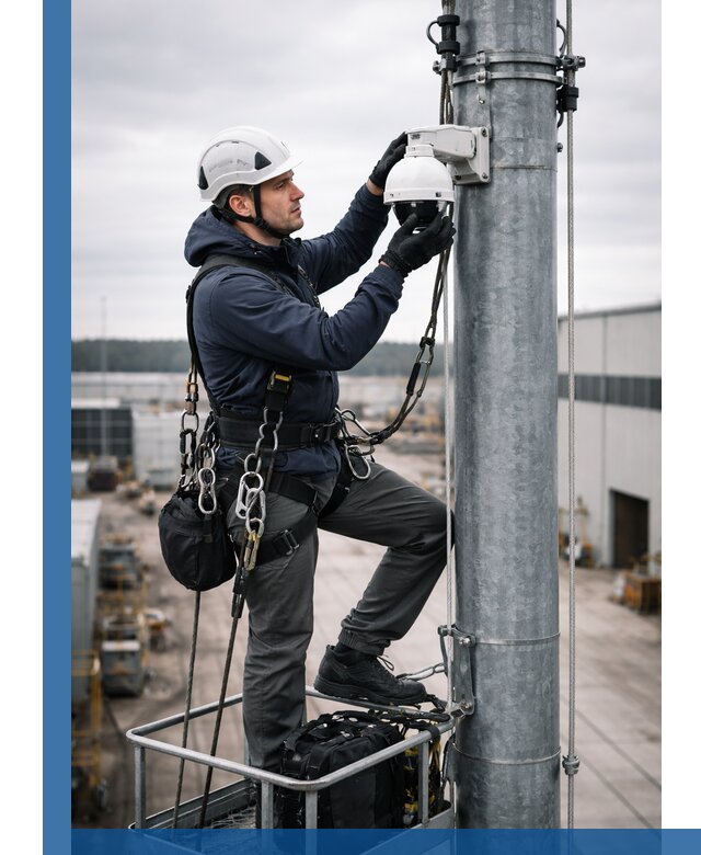Профессиональная установка видеокамер на мачте в Лениногорске