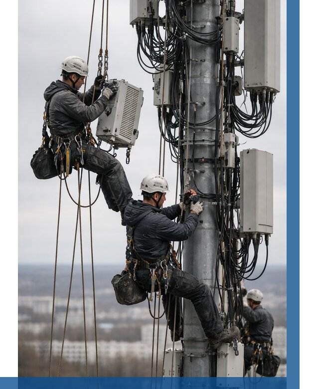 Монтаж оборудования связи на мачте в Лениногорске от 7740 р. | ВЫСОТНИК-Лнр
