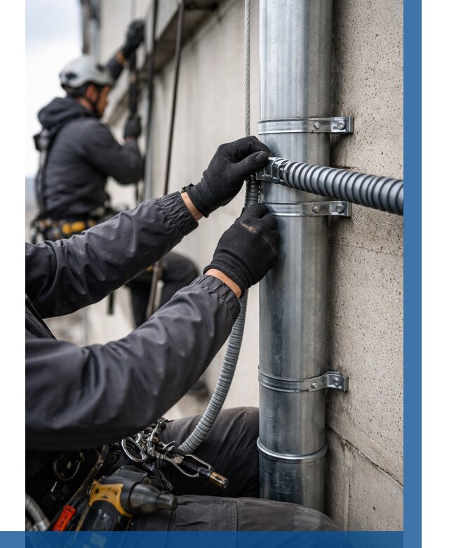 Монтаж гофры для кабеля в Лениногорске от 310 р. | ВЫСОТНИК-Лнр