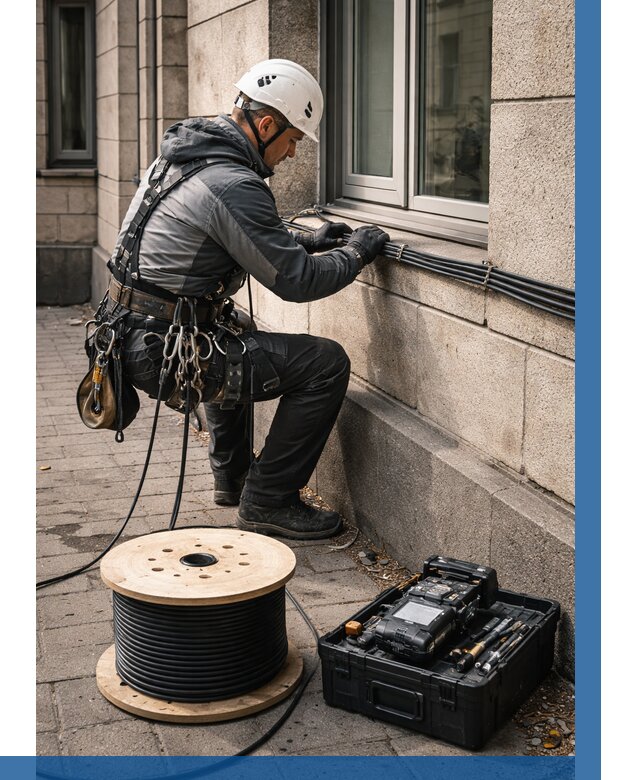 Прокладка оптоволоконного кабеля в Лениногорске от 826 р. | ВЫСОТНИК-Лнр