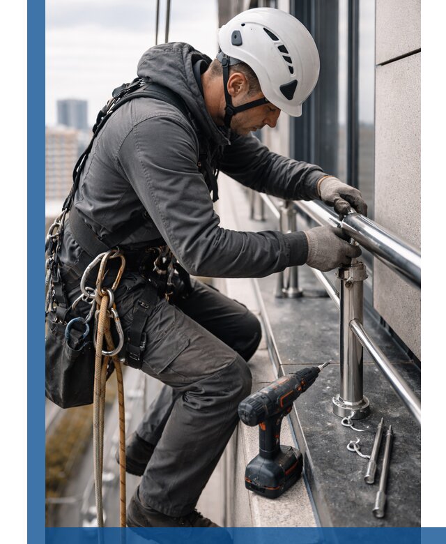 Монтаж ограждений на высоте в Лениногорске для зданий и конструкций